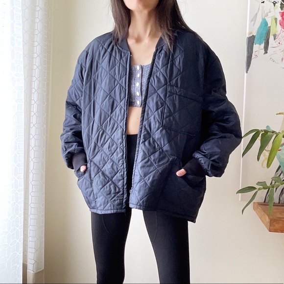Jackets & Blazers - Lightweight quilted navy utility liner jacket